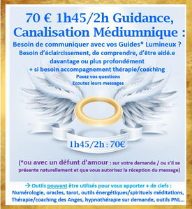 Séance de guidances conseils médiumnité "Messages de vos Anges-Guides" avec Herelliah   +accompagnement "thérapeutique  &    évolution" si besoin