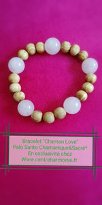 Bracelet Palo Santo&Quartz Rose 🌹"Lovely Chaman"